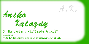 aniko kalazdy business card